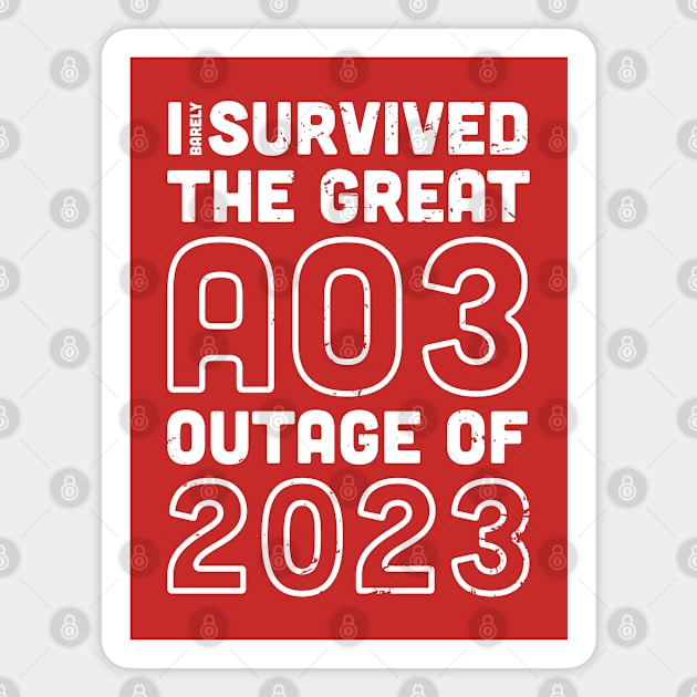 I (barely) Survived The Great AO3 Outage of 2023 Magnet by Yue